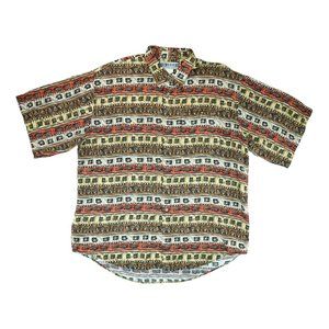 Vintage 80s UNITED Hawaiian Shirt A Break From Tradition‎ Mens XL Aloha Rayon